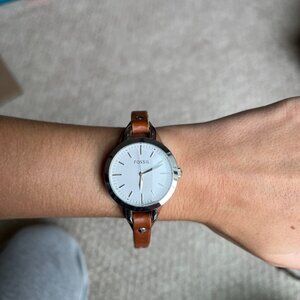 FOSSIL Woman's Watch - BQ3029 - The Georgia Watch 32mm Silver Tone Case